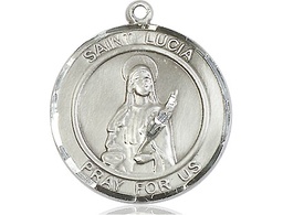 [7065RDSS] Sterling Silver Saint Lucia of Syracuse Medal