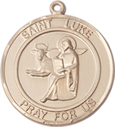 [7068RDGF] 14kt Gold Filled Saint Luke the Apostle Medal
