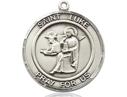 [7068RDSS] Sterling Silver Saint Luke the Apostle Medal