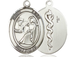 [7068SS8] Sterling Silver Saint Luke the Apostle Doctor Medal