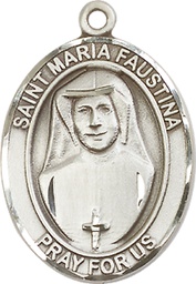 [7069SS] Sterling Silver Saint Maria Faustina Medal