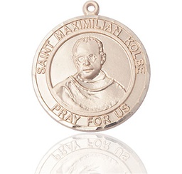 [7073RDGF] 14kt Gold Filled Saint Maximilian Kolbe Medal