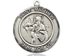 [7074RDSS] Sterling Silver Saint Matthew the Apostle Medal