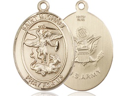 [7076GF2] 14kt Gold Filled Saint Michael Army Medal