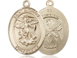 [7076GF5] 14kt Gold Filled Saint Michael National Guard Medal