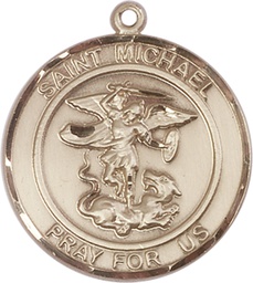 [7076RDGF] 14kt Gold Filled Saint Michael the Archangel Medal