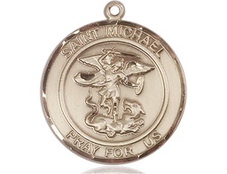 [7076RDGF] 14kt Gold Filled Saint Michael the Archangel Medal