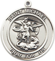 [7076RDSS] Sterling Silver Saint Michael the Archangel Medal