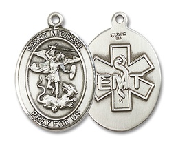 [7076SS10] Sterling Silver Saint Michael EMT Medal