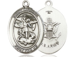 [7076SS2Y] Sterling Silver Saint Michael Army Medal