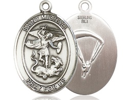[7076SS7] Sterling Silver Saint Michael Paratrooper Medal