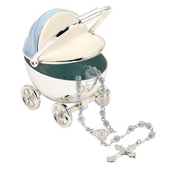 [RO-19005] 2.75&quot;H Blue Carriage Keepsake