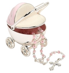 [RO-19006] 2.75&quot;H Pink Carriage Keepsake