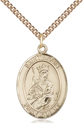 [7081GF/24GF] 14kt Gold Filled Saint Louis Pendant on a 24 inch Gold Filled Heavy Curb chain
