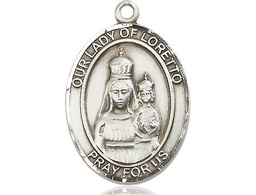 [7082SS] Sterling Silver Our Lady of Loretto Medal