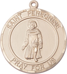 [7088RDGF] 14kt Gold Filled Saint Peregrine Medal