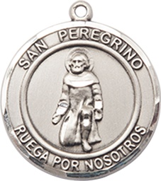 [7088RDSPSS] Sterling Silver San Peregrino Medal