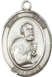 [7090SS] Sterling Silver Saint Peter the Apostle Medal