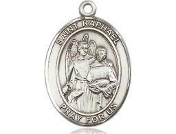 [7092SS] Sterling Silver Saint Raphael the Archangel Medal