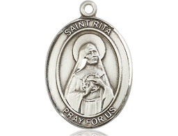 [7094SS] Sterling Silver Saint Rita of Cascia Medal