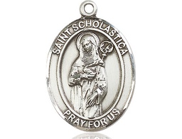 [7099SS] Sterling Silver Saint Scholastica Medal
