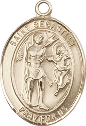 [7100GF] 14kt Gold Filled Saint Sebastian Medal