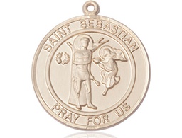 [7100RDGF] 14kt Gold Filled Saint Sebastian Medal