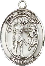 [7100SS] Sterling Silver Saint Sebastian Medal