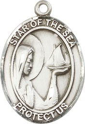 [7101SS] Sterling Silver Our Lady Star of the Sea Medal
