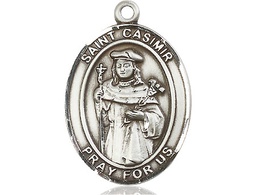 [7113SS] Sterling Silver Saint Casimir of Poland Medal