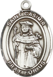 [7113SS] Sterling Silver Saint Casimir of Poland Medal