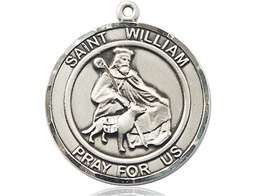 [7114RDSS] Sterling Silver Saint William of Rochester Medal