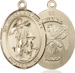 [7118GF5] 14kt Gold Filled Guardian Angel National Guard Medal