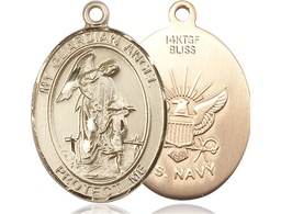 [7118GF6] 14kt Gold Filled Guardian Angel Navy Medal