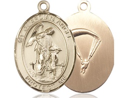 [7118GF7] 14kt Gold Filled Guardian Angel Paratrooper Medal