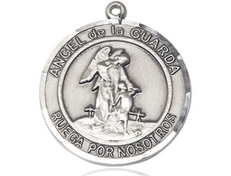 [7118RDSPSS] Sterling Silver Angel de la Guarda Medal