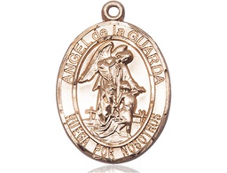 [7118SPGF] 14kt Gold Filled Angel de la Guarda Medal