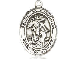 [7118SPSS] Sterling Silver Angel de la Guarda Medal