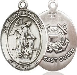 [7118SS3] Sterling Silver Guardian Angel Coast Guard Medal