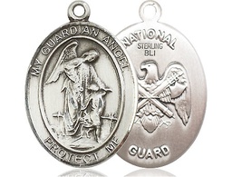 [7118SS5] Sterling Silver Guardian Angel National Guard Medal