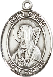 [7123SS] Sterling Silver Saint Brigid of Ireland Medal