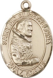 [7125GF] 14kt Gold Filled Saint Pio of Pietrelcina Medal