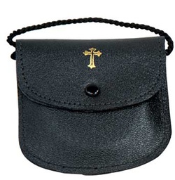 [K-3215] Burse.  Genuine leather, includes neck cord.  Holds 2-1/2&quot; x 1/2&quot; pyx.