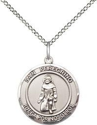 [8088RDSPSS/18SS] Sterling Silver San Peregrino Pendant on a 18 inch Sterling Silver Light Curb chain
