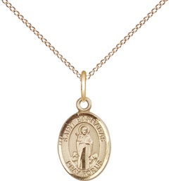 [9216GF/18GF] 14kt Gold Filled Saint Barnabas Pendant on a 18 inch Gold Filled Light Curb chain