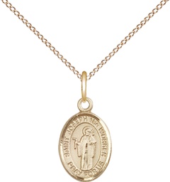 [9220GF/18GF] 14kt Gold Filled Saint Joseph the Worker Pendant on a 18 inch Gold Filled Light Curb chain