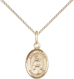[9226GF/18GF] 14kt Gold Filled Saint Lillian Pendant on a 18 inch Gold Filled Light Curb chain