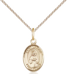 [9226GF/18GF] 14kt Gold Filled Saint Lillian Pendant on a 18 inch Gold Filled Light Curb chain