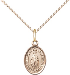 [9238GF/18GF] 14kt Gold Filled Saint Bartholomew the Apostle Pendant on a 18 inch Gold Filled Light Curb chain