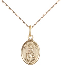 [9239GF/18GF] 14kt Gold Filled Saint Matilda Pendant on a 18 inch Gold Filled Light Curb chain